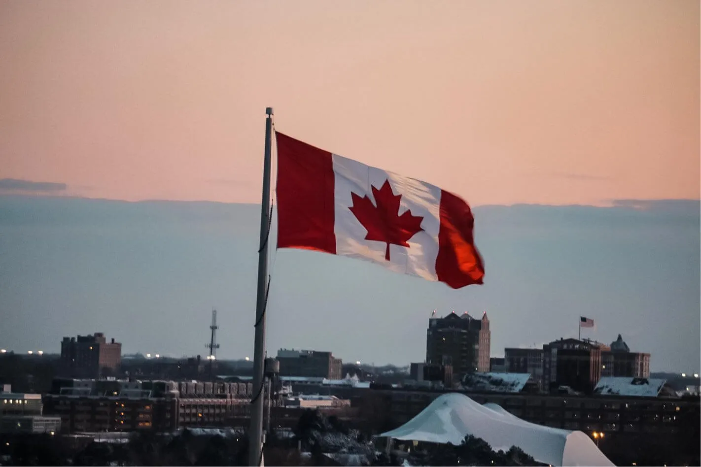 Canadian flag representing nationwide flood protection