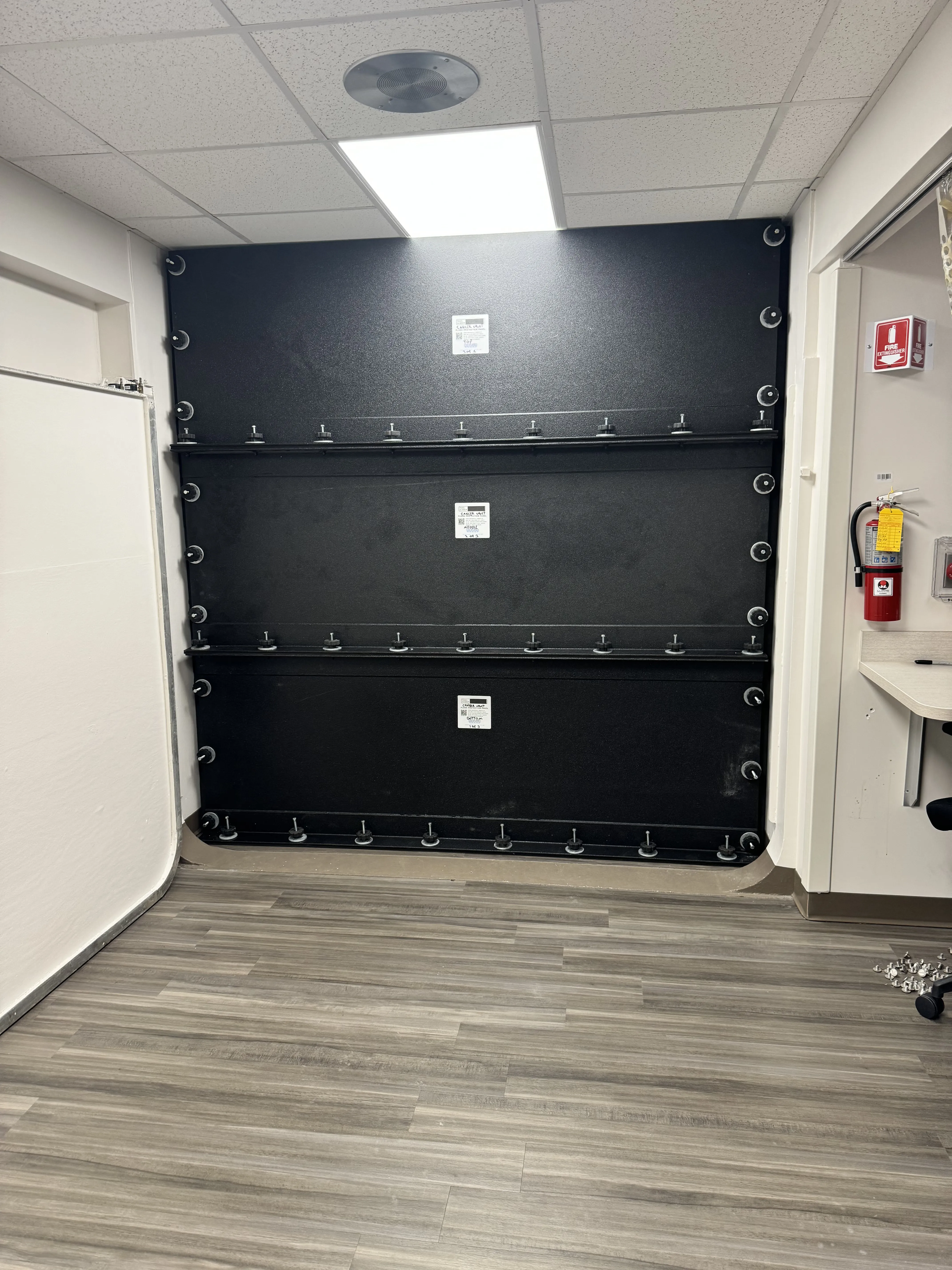 Medical center flood panel installation
