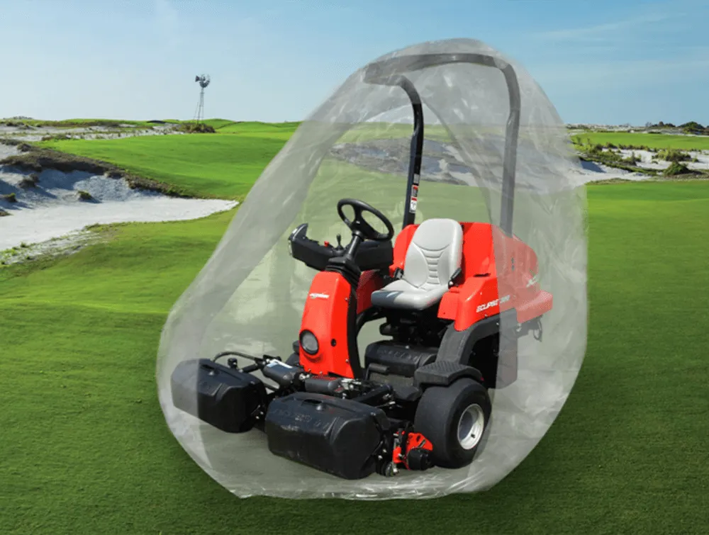 Golf cart on course with flood protection