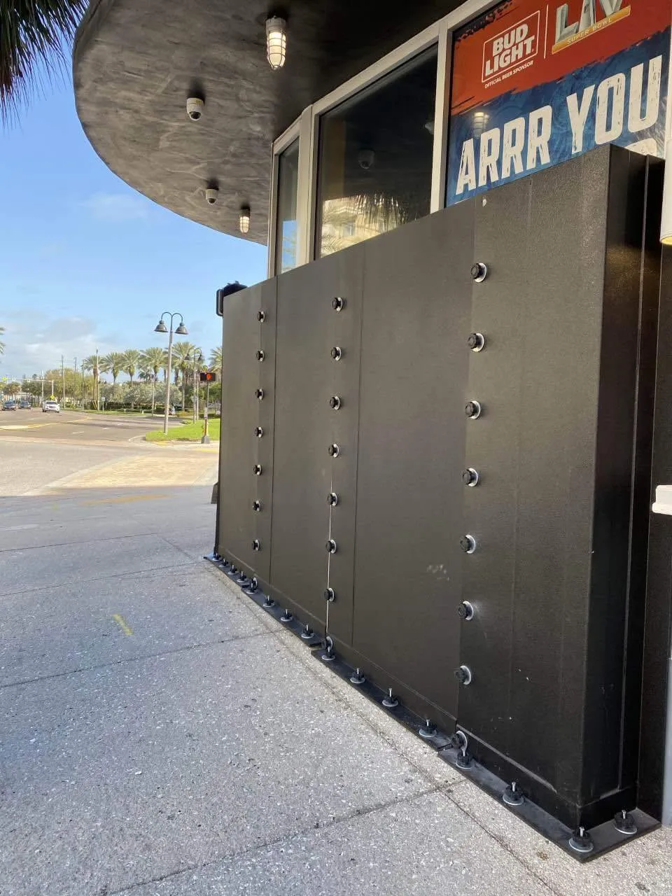 Flood prevention panel installation in Naples, Florida